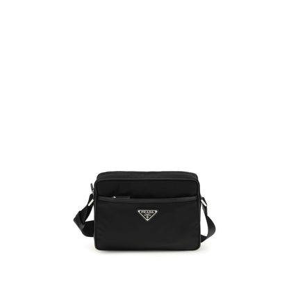 Schwarze Schultertasche aus recyceltem Polyamid