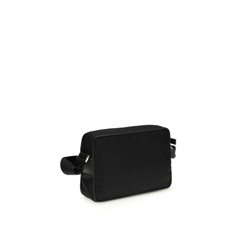 Schwarze Schultertasche aus recyceltem Polyamid
