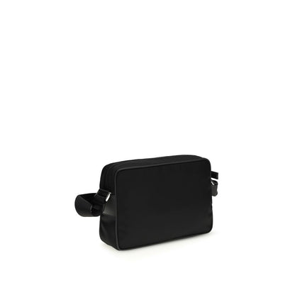 Schwarze Schultertasche aus recyceltem Polyamid