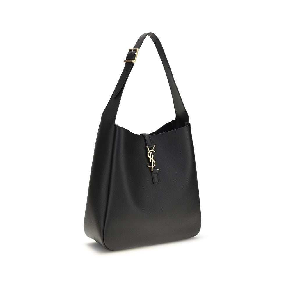 Saint Laurent Le 5 À 7 Schultertasche aus schwarzem Kalbsleder – Elegantes Design für anspruchsvolle Damen