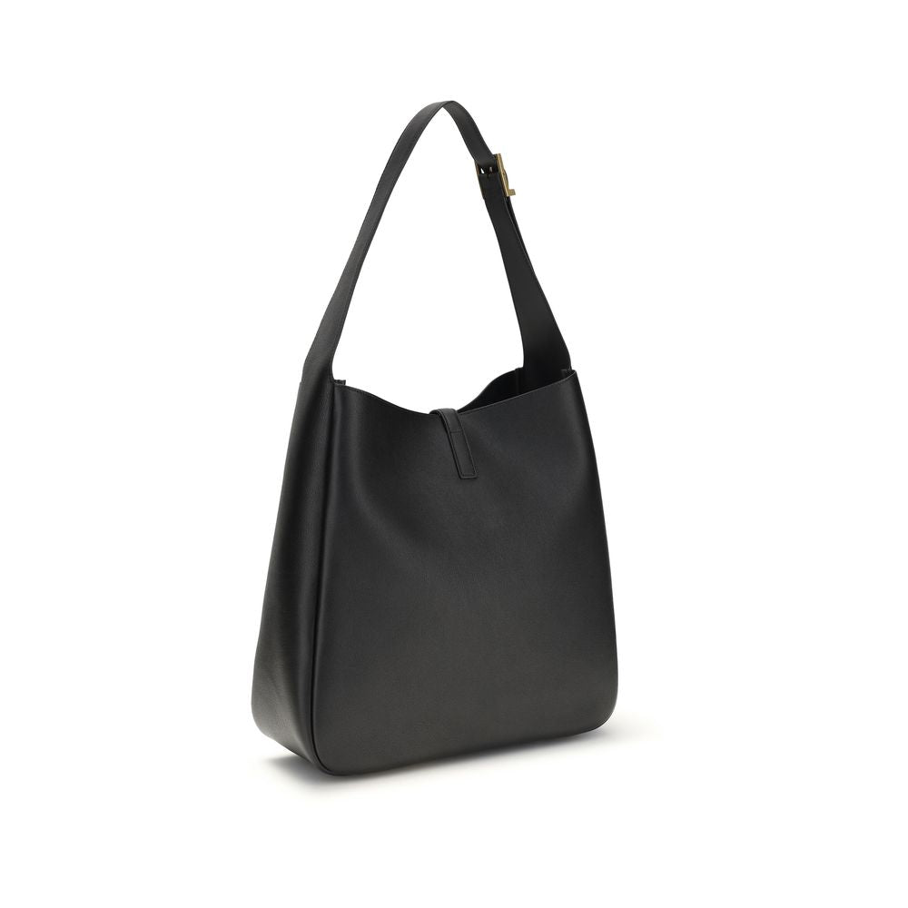 Saint Laurent Le 5 À 7 Schultertasche aus schwarzem Kalbsleder – Elegantes Design für anspruchsvolle Damen