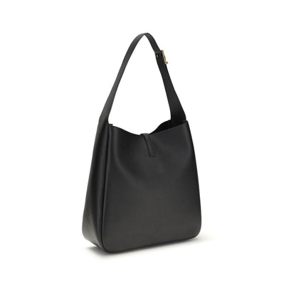 Saint Laurent Le 5 À 7 Schultertasche aus schwarzem Kalbsleder – Elegantes Design für anspruchsvolle Damen