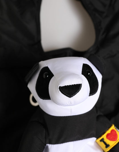 Dolce & Gabbana Herren Schwarze Polyester Panda Stofftasche "Ecobag" - Luxus für Jeden Tag