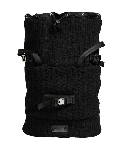 Dolce & Gabbana Schwarzer Rucksack aus Trikot-Wollmischung für Reisen
