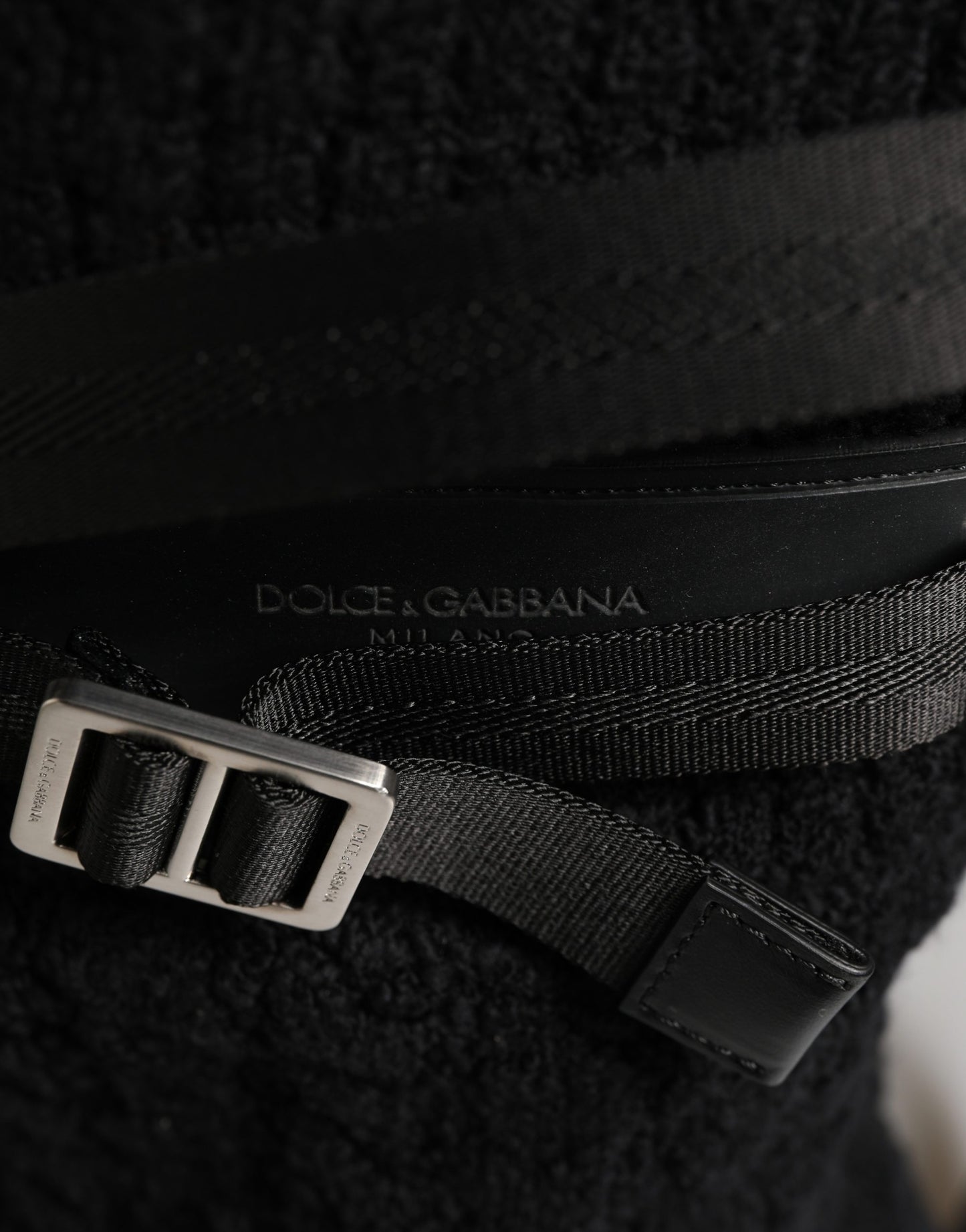 Dolce & Gabbana Schwarzer Rucksack aus Trikot-Wollmischung für Reisen