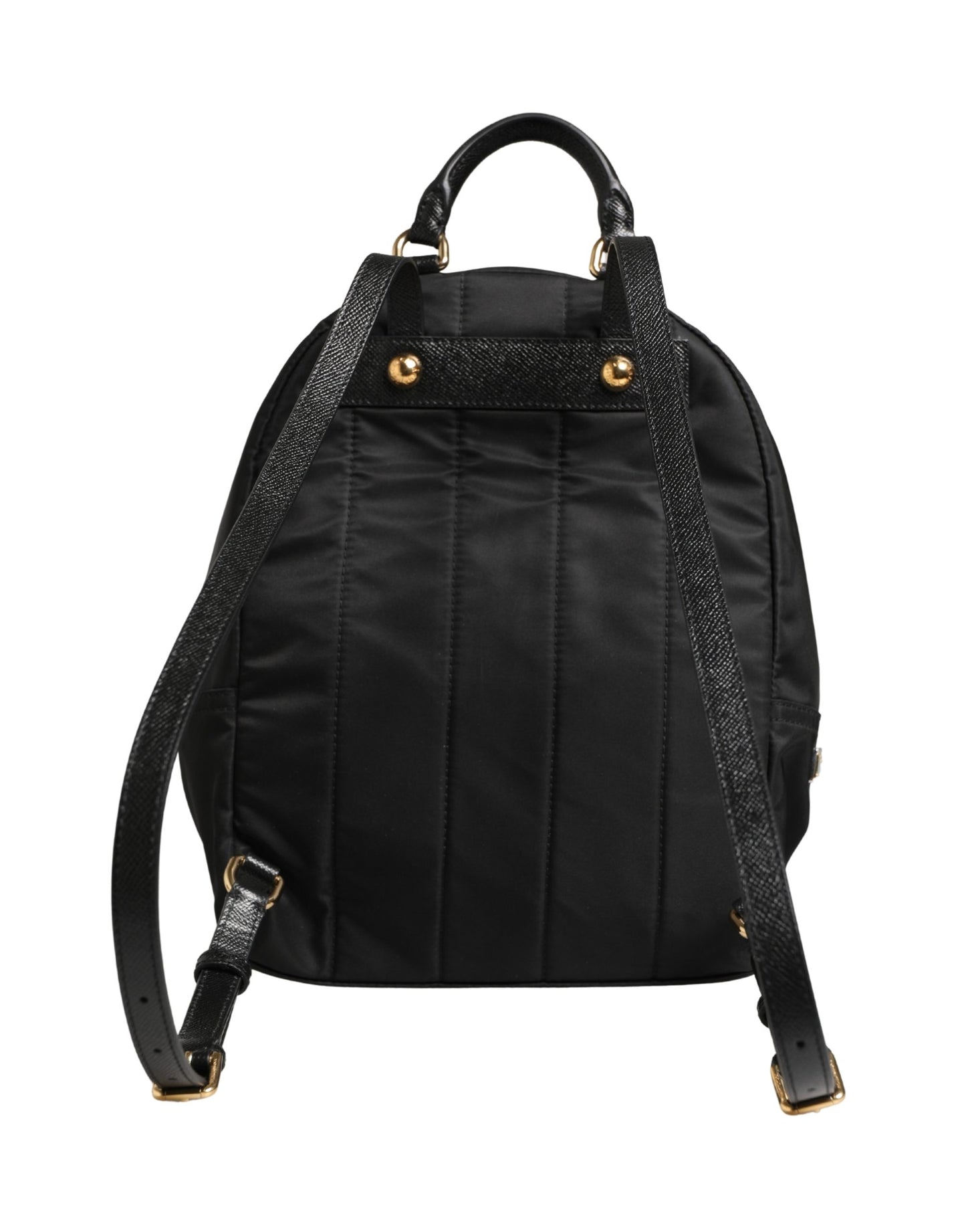Dolce & Gabbana VULCANO Schwarze Nylon Rucksacktasche mit Verzierungen