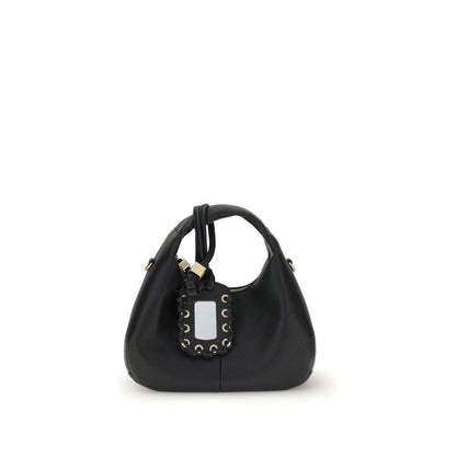 Ganni Schwarze Hobo Mini Handtasche aus Recyceltem Polyester