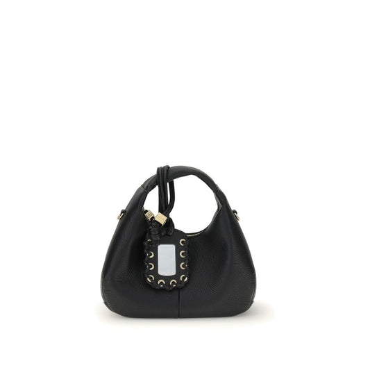 Ganni Schwarze Hobo Mini Handtasche aus Recyceltem Polyester