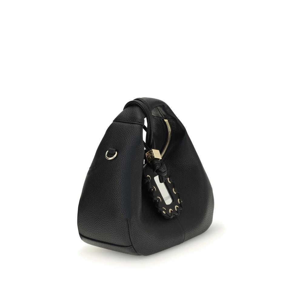 Ganni Schwarze Hobo Mini Handtasche aus Recyceltem Polyester