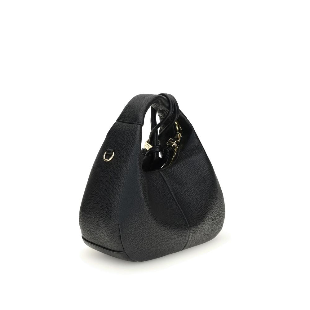 Ganni Schwarze Hobo Mini Handtasche aus Recyceltem Polyester