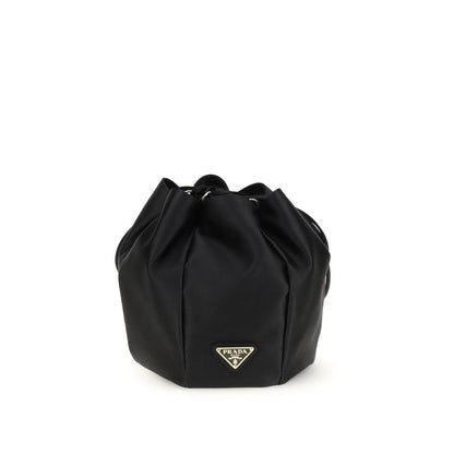 Schwarze Seiden-Beuteltasche