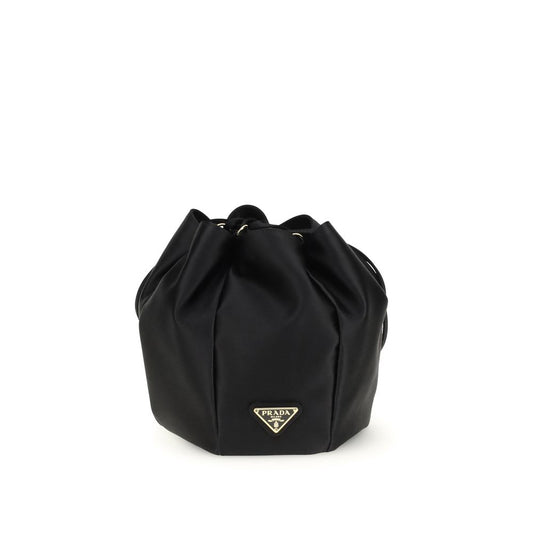 Schwarze Seiden-Beuteltasche