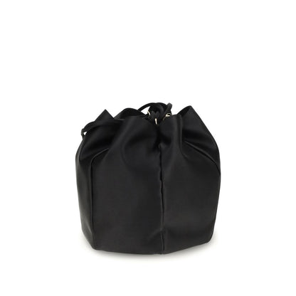 Schwarze Seiden-Beuteltasche