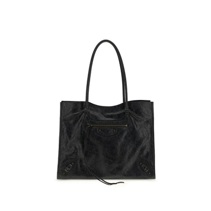 Balenciaga Le City Tote Bag aus schwarzem Lammleder – Elegante Schultertasche für Damen