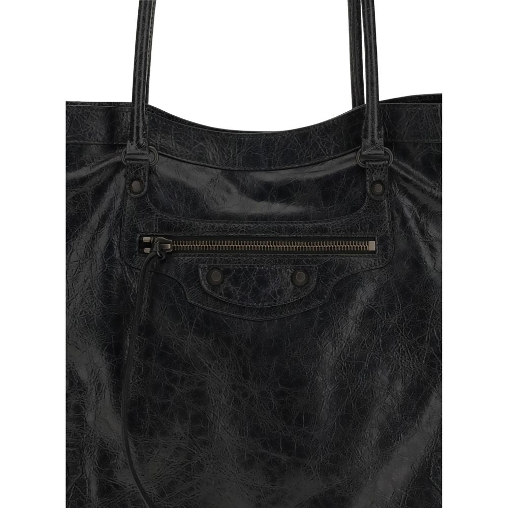 Balenciaga Le City Tote Bag aus schwarzem Lammleder – Elegante Schultertasche für Damen