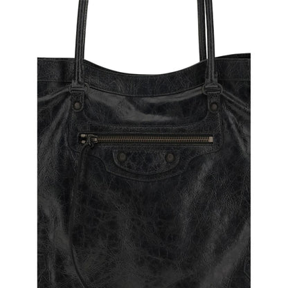Balenciaga Le City Tote Bag aus schwarzem Lammleder – Elegante Schultertasche für Damen