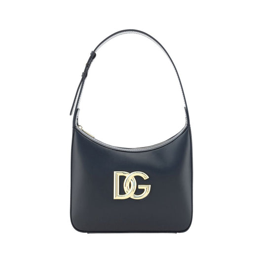Dolce & Gabbana Schwarze Kalbsleder Bos Taurus Schultertasche - Eleganz für Damen