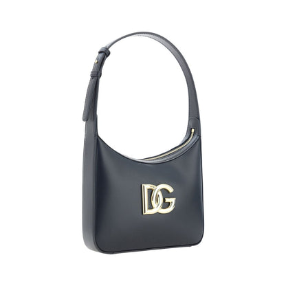 Dolce & Gabbana Schwarze Kalbsleder Bos Taurus Schultertasche - Eleganz für Damen