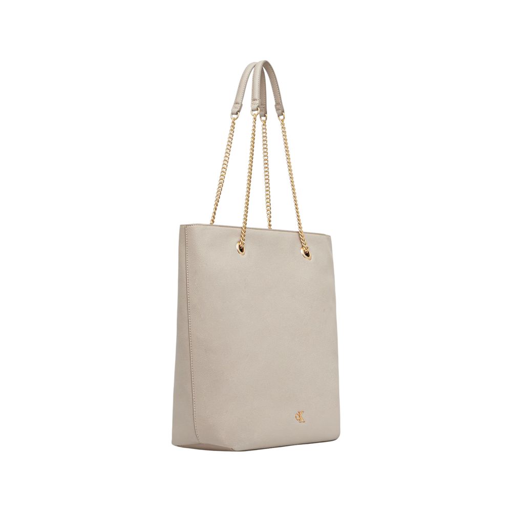 Calvin Klein MINIMAL MONOGRAM CHAIN TOTE LV04F3204G - Elegancka torebka damska