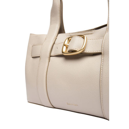 Calvin Klein Graue Handtasche BUCKLE MINI TOTE WITH STRAP