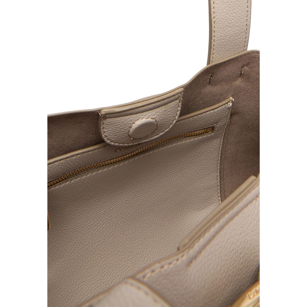 Calvin Klein Graue Handtasche BUCKLE MINI TOTE WITH STRAP