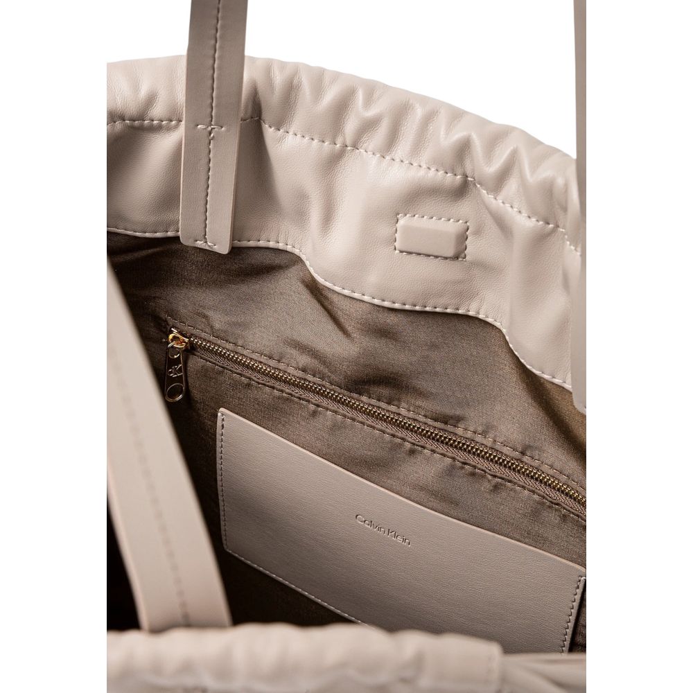 Calvin Klein DRAWSTRING TOTE LV04K3159G – Elegante Beige Handtasche für Damen