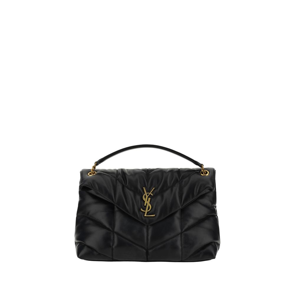 Saint Laurent LouLou Medium Schultertasche aus schwarzem Lammleder – Eleganz trifft Praktikabilität