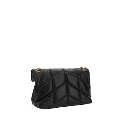 Saint Laurent LouLou Medium Schultertasche aus schwarzem Lammleder – Eleganz trifft Praktikabilität