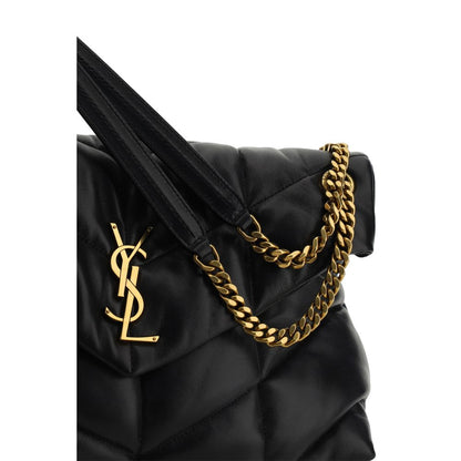 Saint Laurent LouLou Medium Schultertasche aus schwarzem Lammleder – Eleganz trifft Praktikabilität