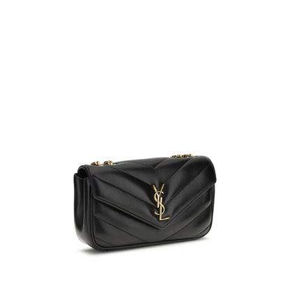 Saint Laurent LouLou Schultertasche aus schwarzem Lammleder