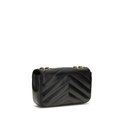 Saint Laurent LouLou Schultertasche aus schwarzem Lammleder