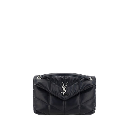 Saint Laurent LouLou Schultertasche aus schwarzem Lammleder