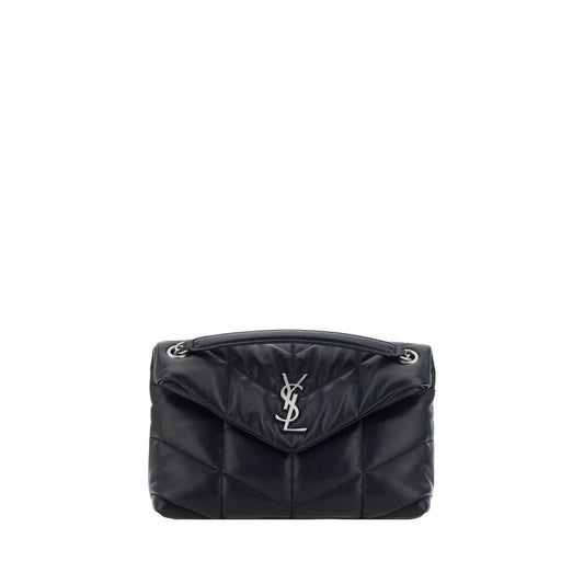 Saint Laurent LouLou Schultertasche aus schwarzem Lammleder