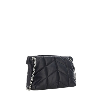 Saint Laurent LouLou Schultertasche aus schwarzem Lammleder