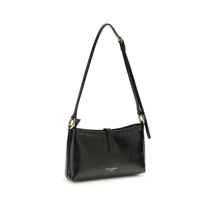 Dolce & Gabbana Schwarze Kalbsleder Bos Taurus Schultertasche - Eleganz in Vollendung