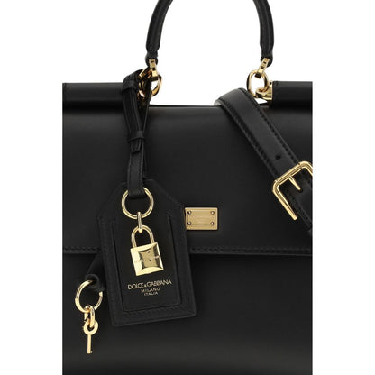 Dolce & Gabbana My Sicily Handtasche aus schwarzem Kalbsleder Bos Taurus – Eleganz und Funktionalität