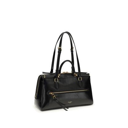 Dolce & Gabbana Vittoria Medium Handtasche aus schwarzem Kalbsleder