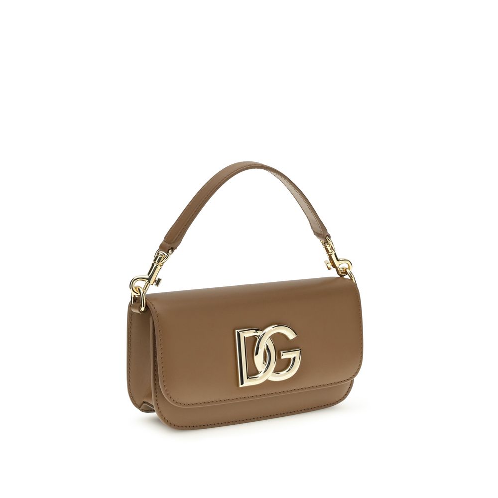 Dolce & Gabbana Braune Kalbsleder Bos Taurus Handtasche – Eleganz trifft Stil