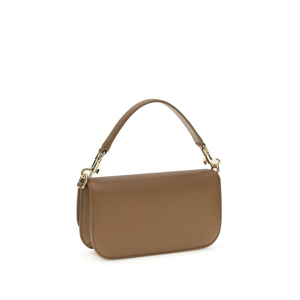 Dolce & Gabbana Braune Kalbsleder Bos Taurus Handtasche – Eleganz trifft Stil