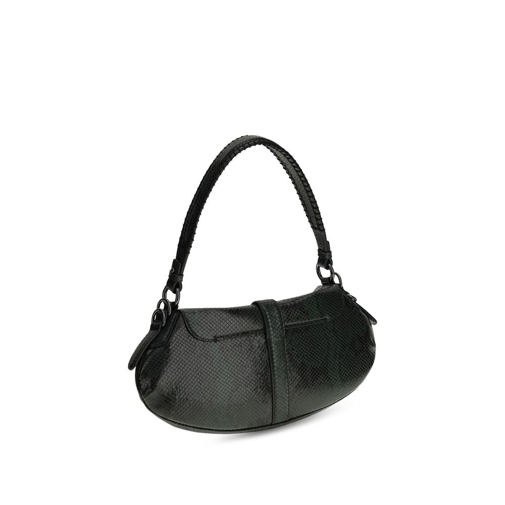 Ganni B-Kat Schultertasche aus recyceltem Leder in Blau – Elegante Designer-Handtasche