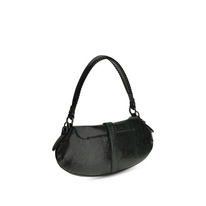 Ganni B-Kat Schultertasche aus recyceltem Leder in Blau – Elegante Designer-Handtasche