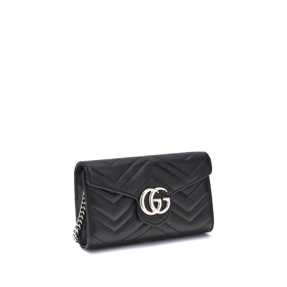 Gucci GG Marmont Wallet with Chain - Exquisite Schultertasche aus Kalbsleder