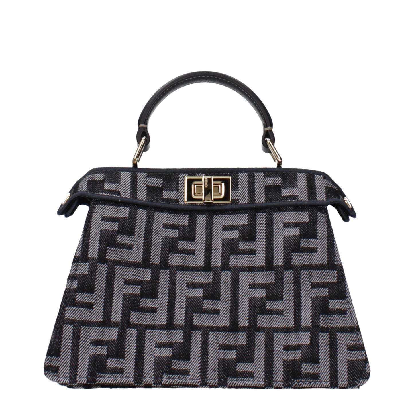 Fendi Schwarze Stoffhandtasche – Eleganz in Perfektion
