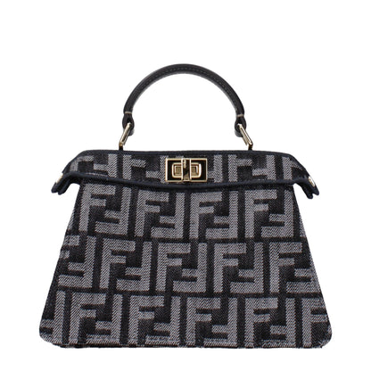 Fendi Schwarze Stoffhandtasche – Eleganz in Perfektion