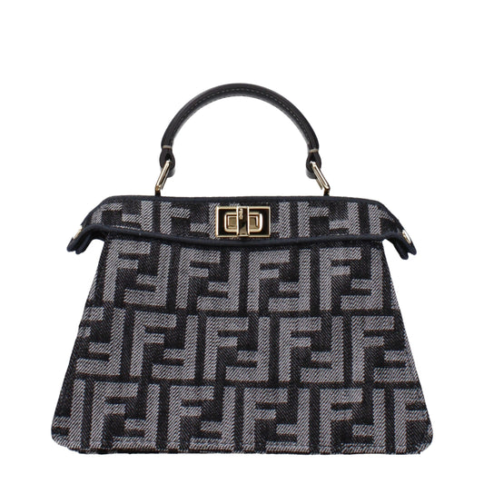 Fendi Schwarze Stoffhandtasche – Eleganz in Perfektion