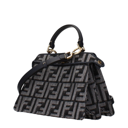 Fendi Schwarze Stoffhandtasche – Eleganz in Perfektion