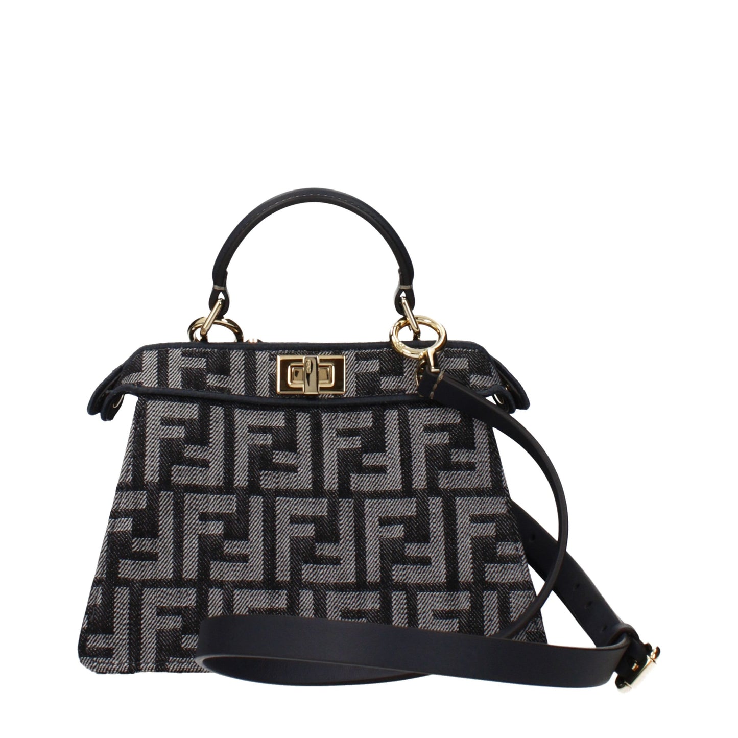 Fendi Schwarze Stoffhandtasche – Eleganz in Perfektion