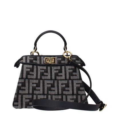 Fendi Schwarze Stoffhandtasche – Eleganz in Perfektion