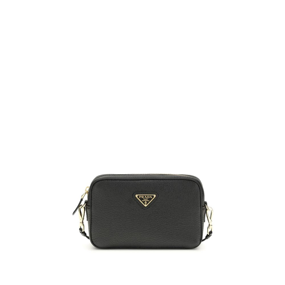 Prada Schwarze Bos Taurus Kalbsleder Mini Schultertasche - Eleganz für den täglichen Gebrauch