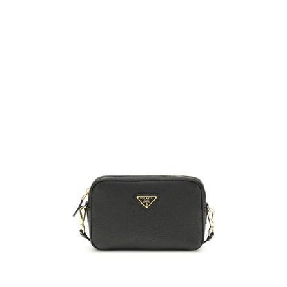 Prada Schwarze Bos Taurus Kalbsleder Mini Schultertasche - Eleganz für den täglichen Gebrauch
